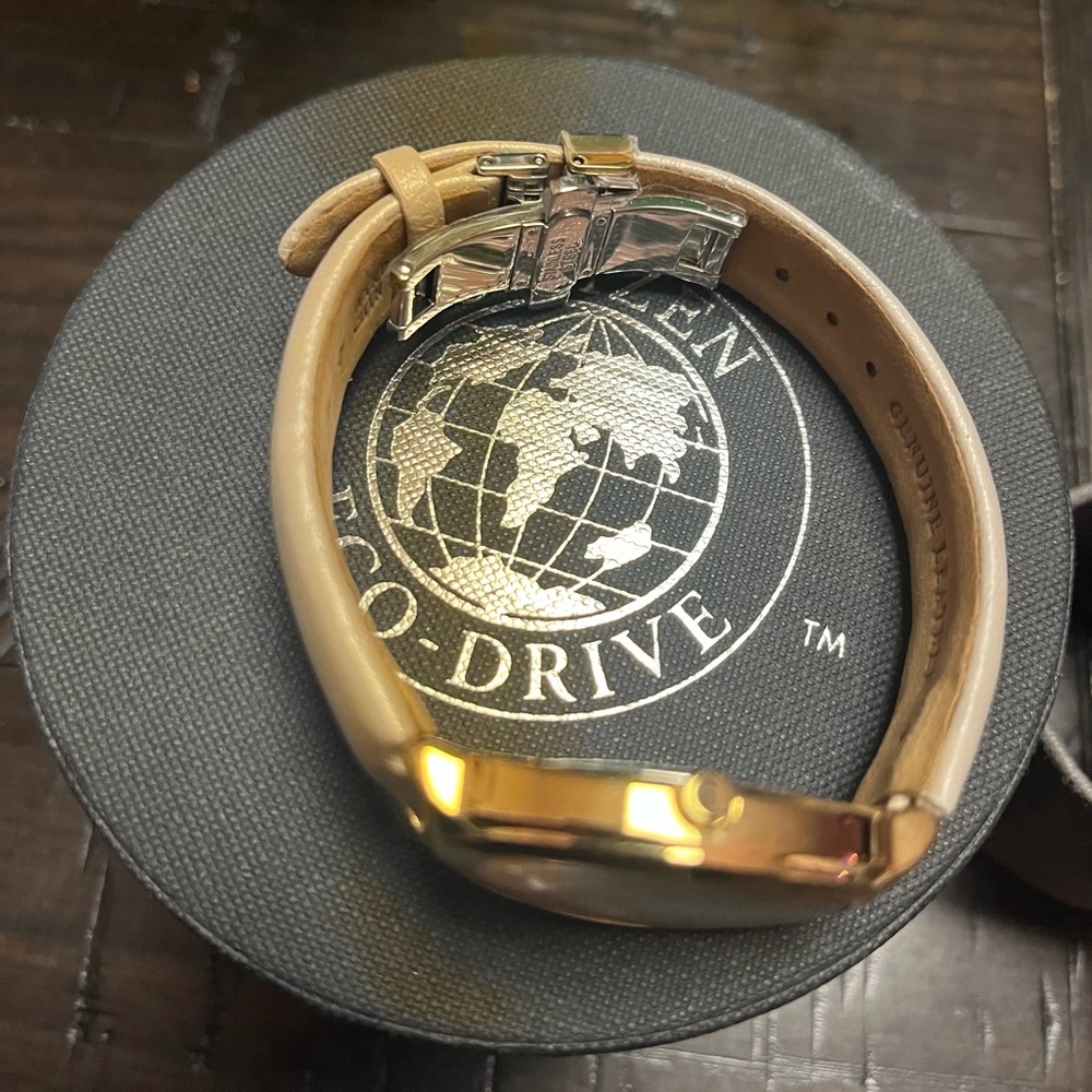 Women’s Citizen Eco-Drive Gold and Tan Watch - Picture 3 of 8